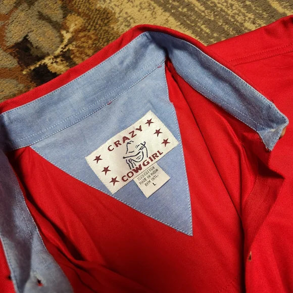 Elegant Red Button Down Shirt - Picture 4 of 11